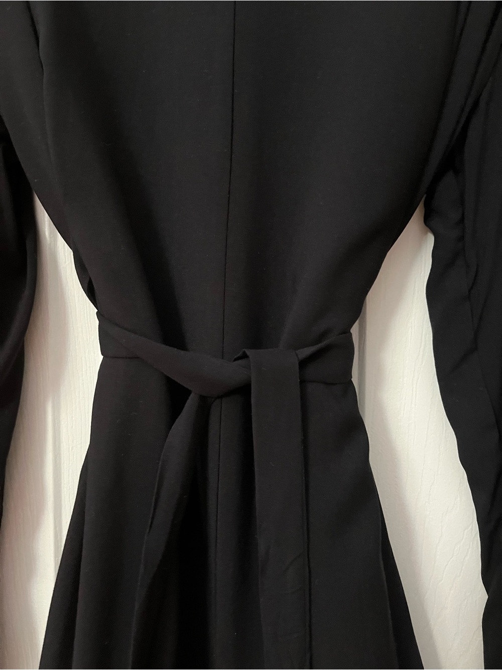 Nine West Black Long-Sleeve Tie-Waist Dress